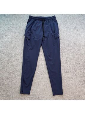 TLF Take Life Further Navy Cargo Performance Jogger Pants Mens Small Zip Ankle